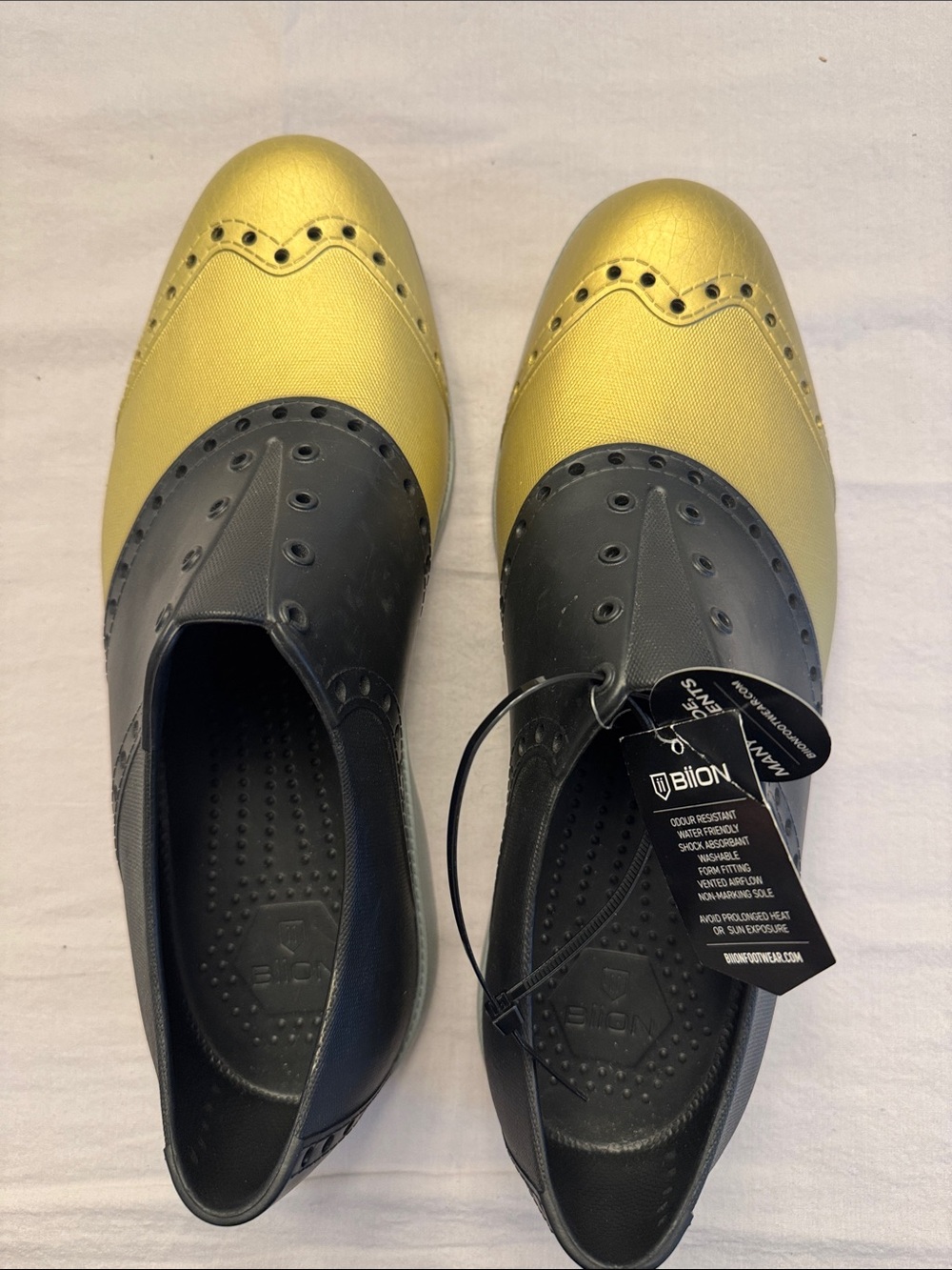 NWTBion Two-Tone Gold & Black Men's Oxford